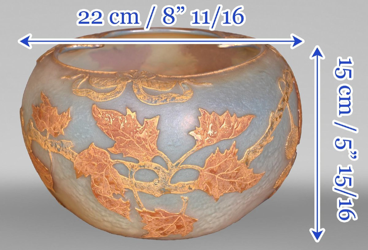 DAUM Nancy — Vase Art Nouveau « Feuilles d’érable »-photo-6