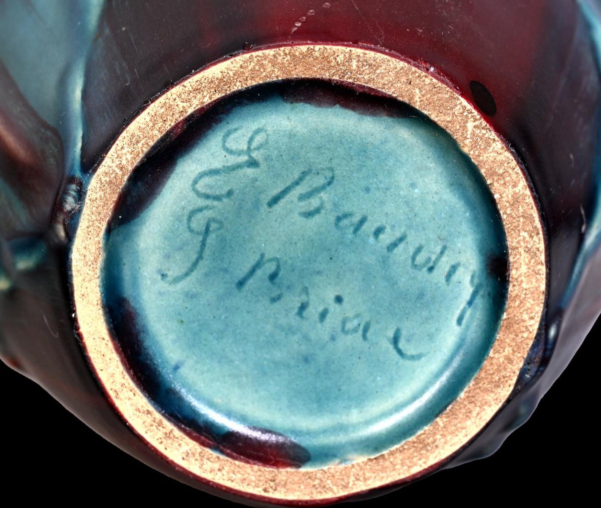 Vase en grès à glaçure sang-de-bœuf par EUGÈNE BAUDIN, vers 1900-photo-3
