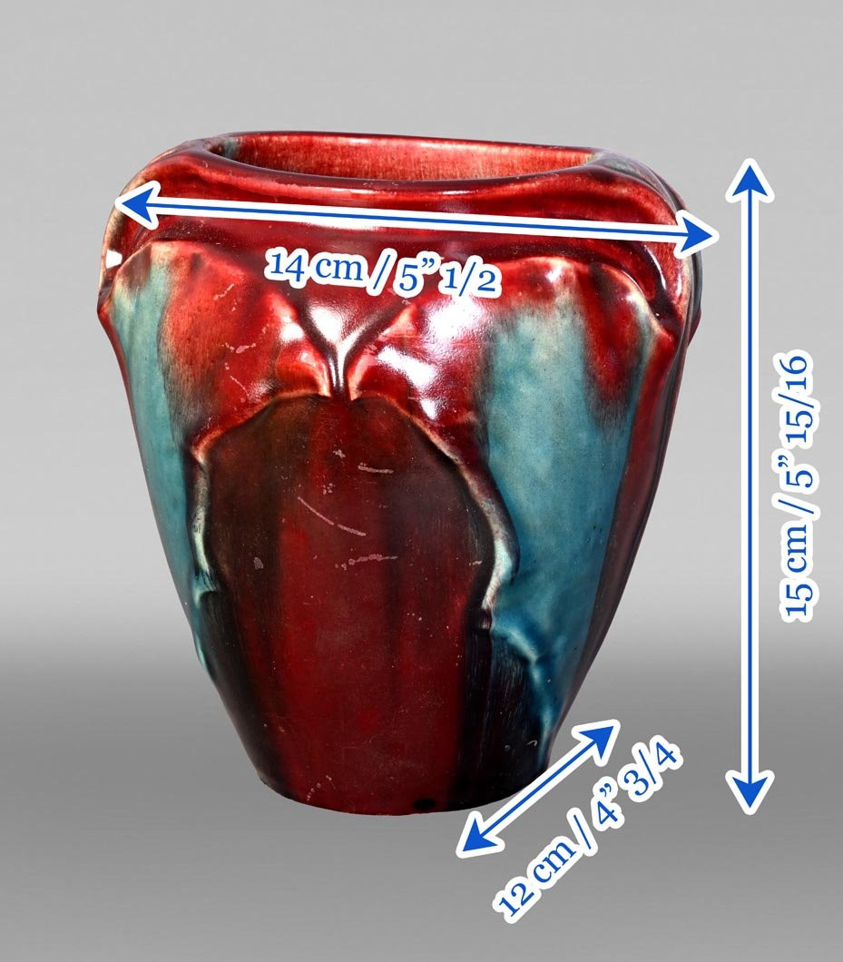 Vase en grès à glaçure sang-de-bœuf par EUGÈNE BAUDIN, vers 1900-photo-4