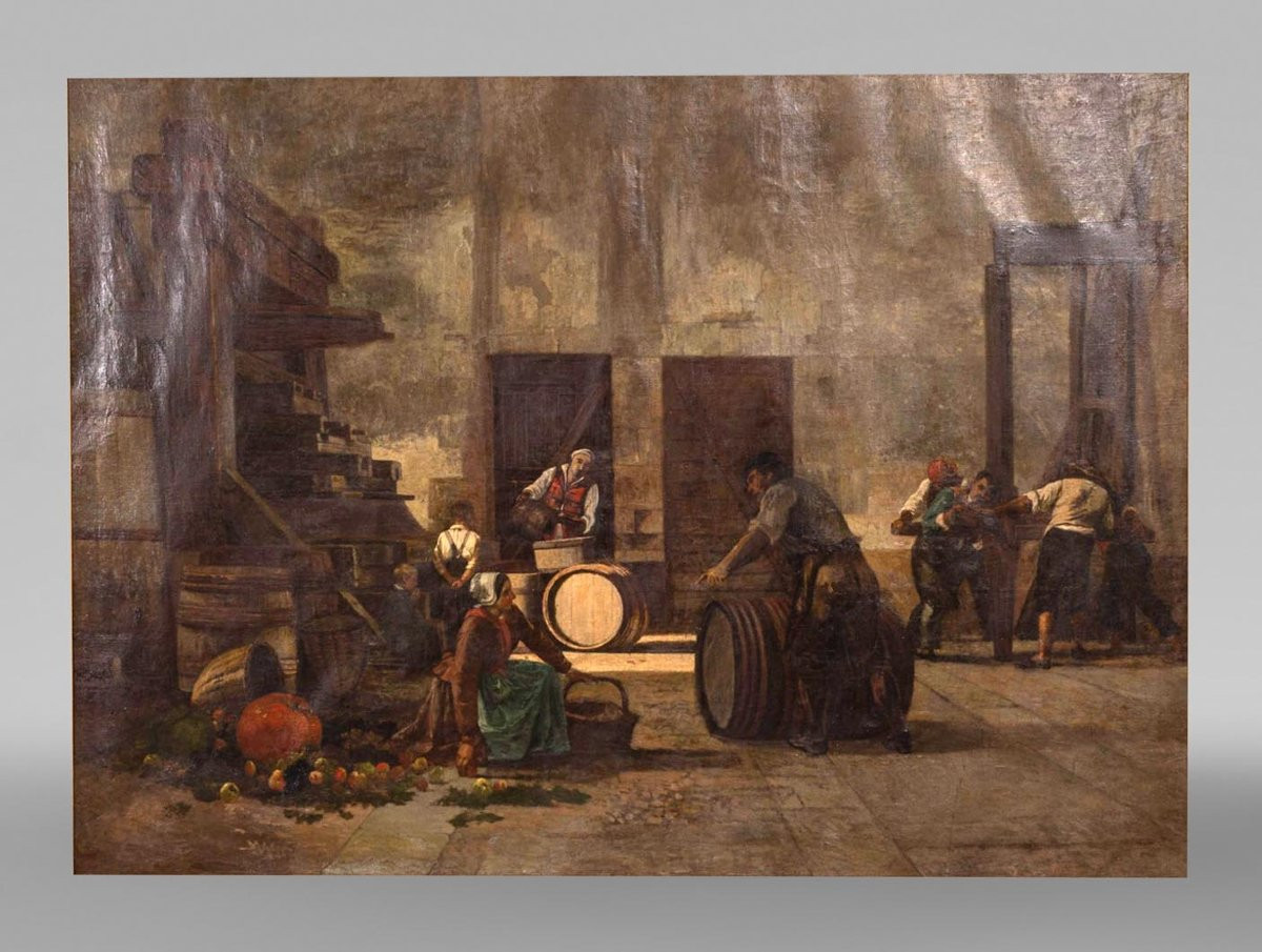 Grand tableau de scène de genre – Le pressoir-photo-2
