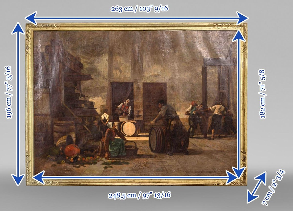 Grand tableau de scène de genre – Le pressoir-photo-5
