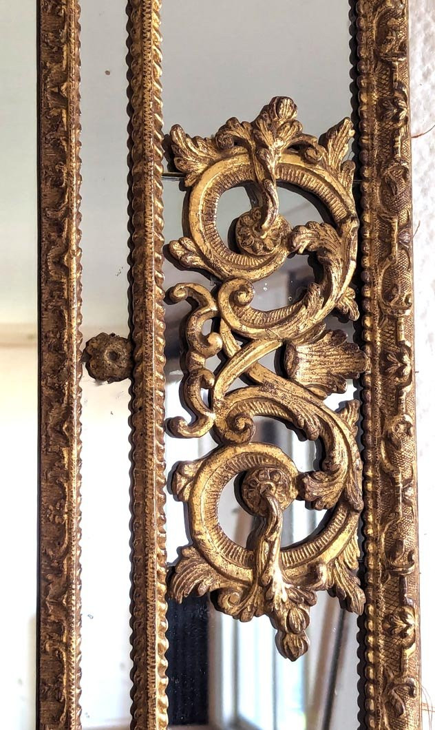 Grand miroir à parecloses de style Régence en résine-photo-4