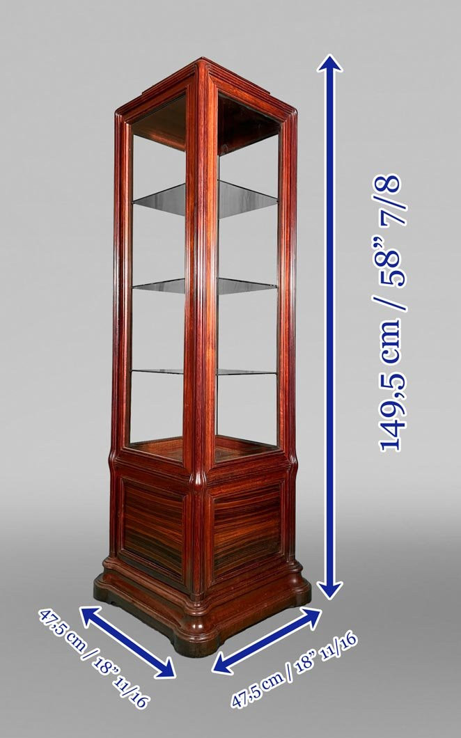Majorelle Louis – Tall Display Cabinet With Four Glass Sides-photo-3