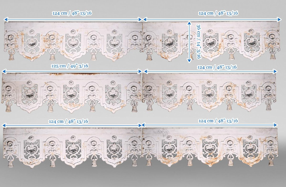 Frise de passementerie de style Louis XVI en fer peint-photo-8