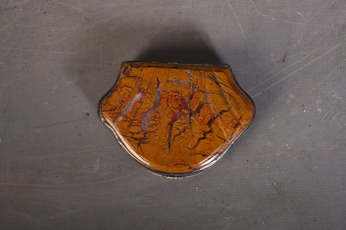 Hardstone Box With Silver Mount, 18th Century-photo-2