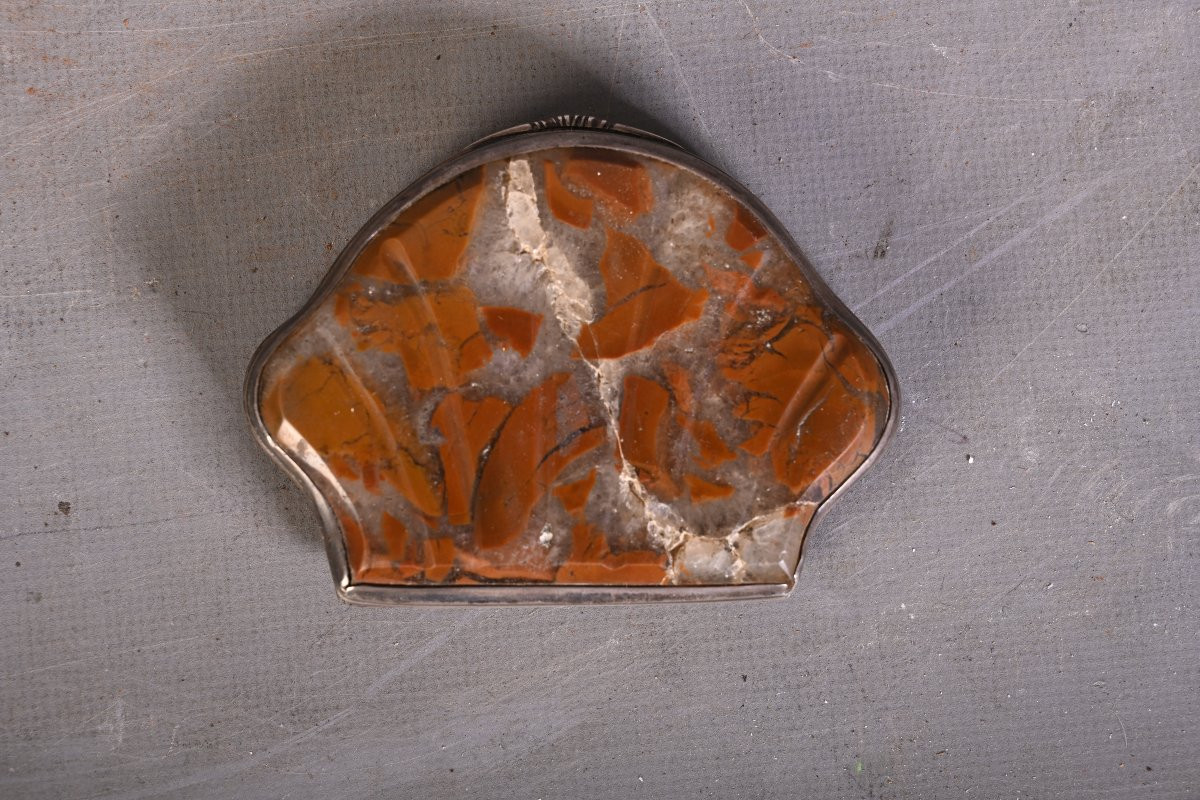 Hardstone Box With Silver Mount, 18th Century-photo-1