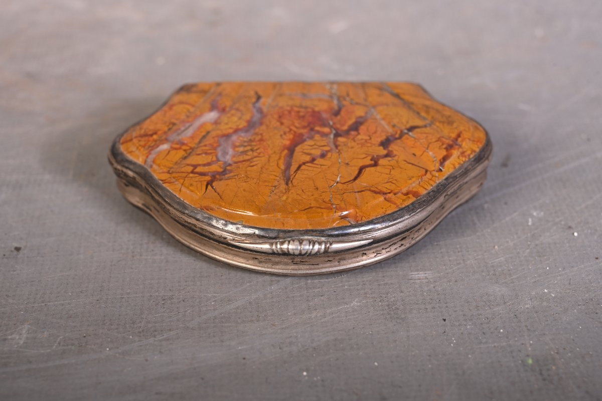 Hardstone Box With Silver Mount, 18th Century-photo-6