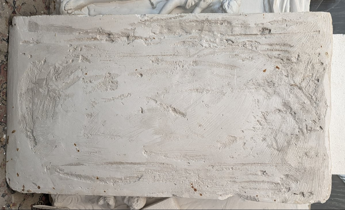 Plaster Bas-relief, A Lively Scene Of Putti In A Bucolic Setting, 18th Century-photo-1