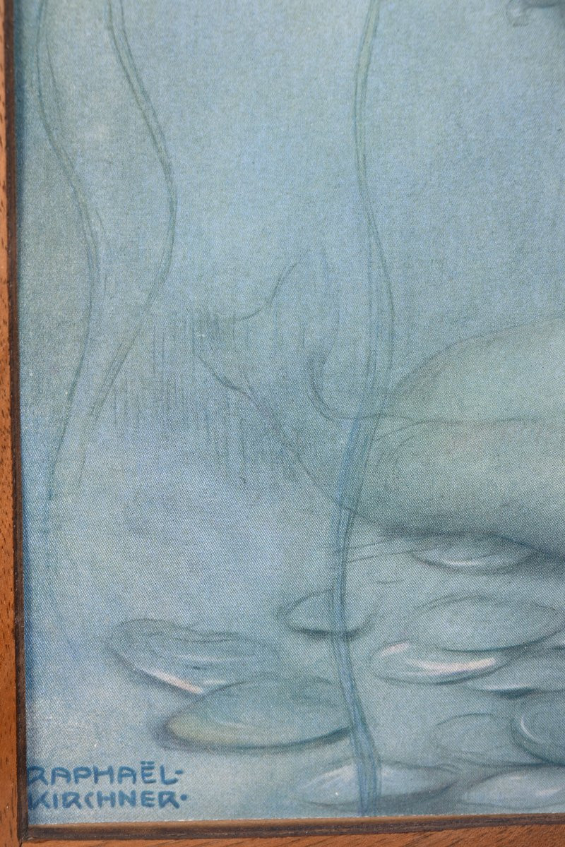 Raphaël Kirchner – Young Nude Woman With Water Lily-photo-2