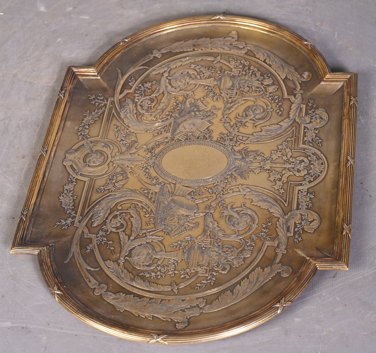 Silver-gilt Tray, Signed Prévost & Cie-photo-3