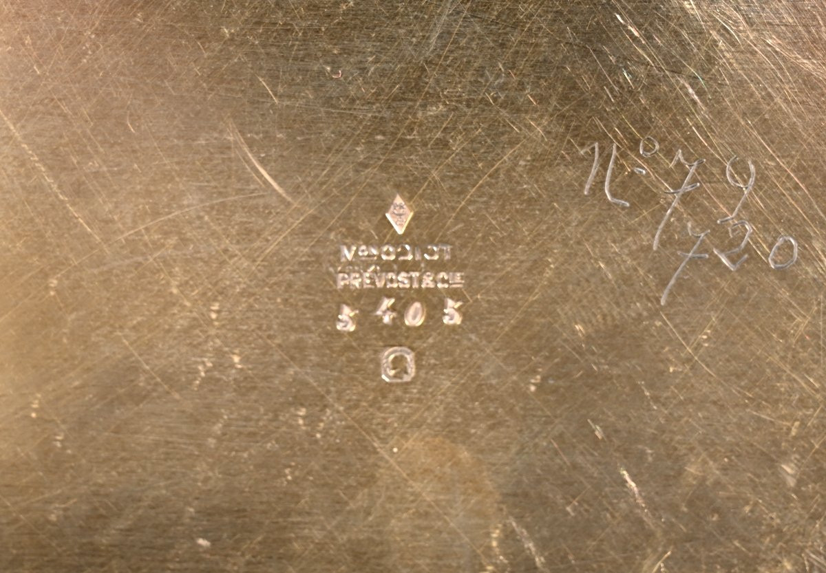 Silver-gilt Tray, Signed Prévost & Cie-photo-3