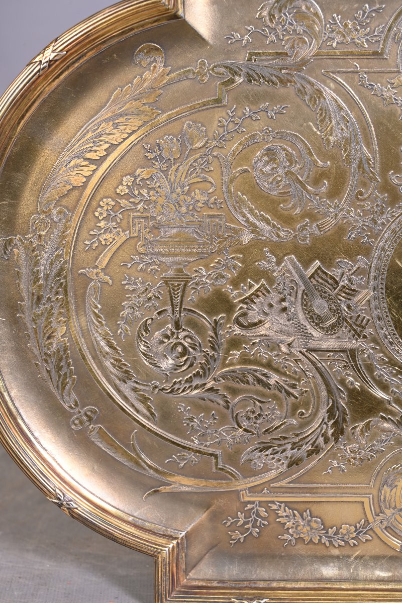 Silver-gilt Tray, Signed Prévost & Cie-photo-5