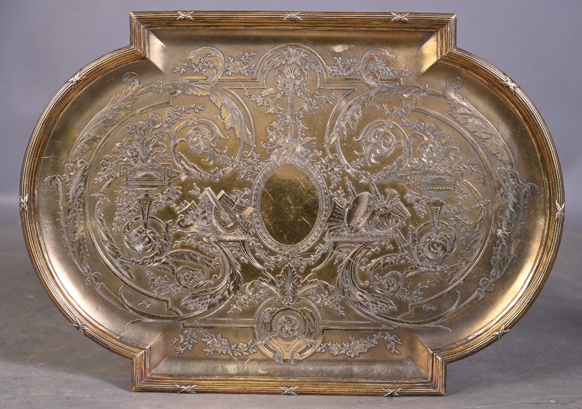 Silver-gilt Tray, Signed Prévost & Cie