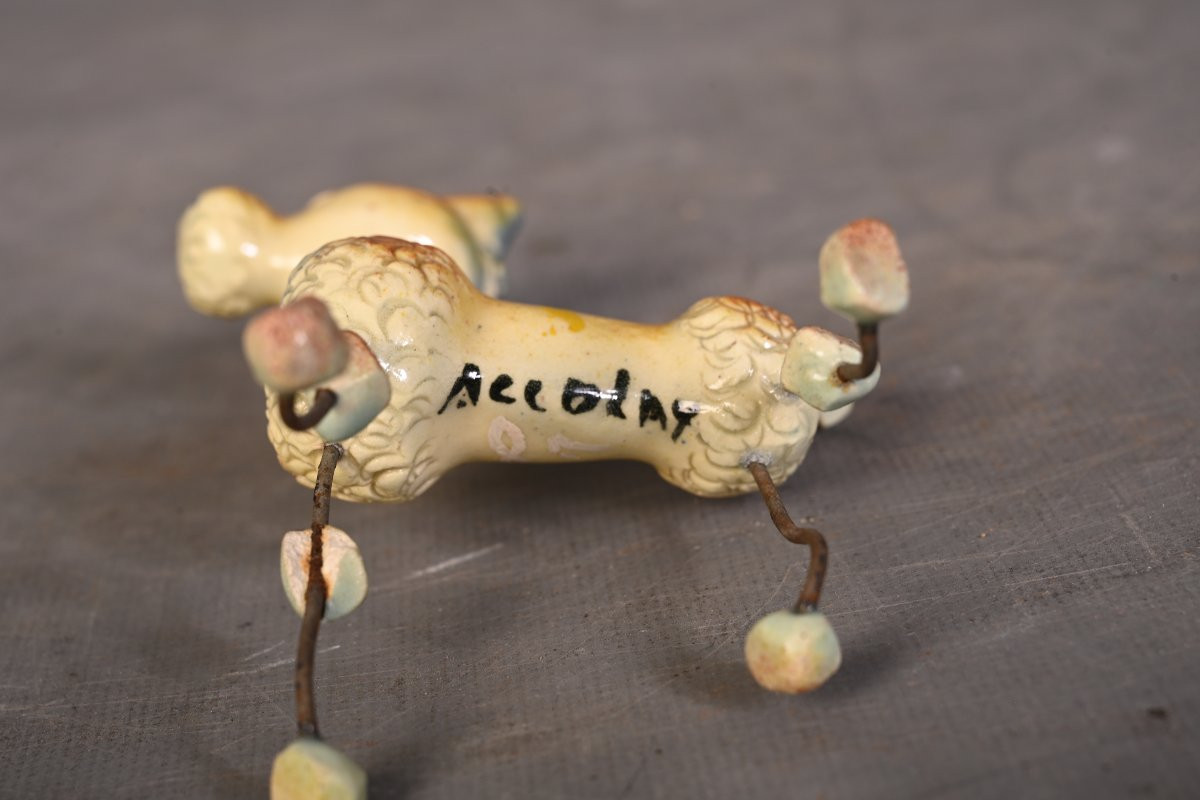 Accolay: The Dog, An Animal Made Of Wire And Ceramic, Signed-photo-4