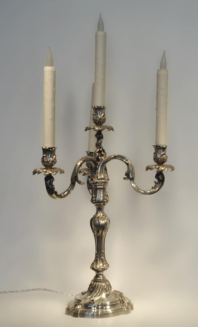 Exceptional Pair Of Louis XV Style Silver Candlesticks By Boin-taburet-photo-2