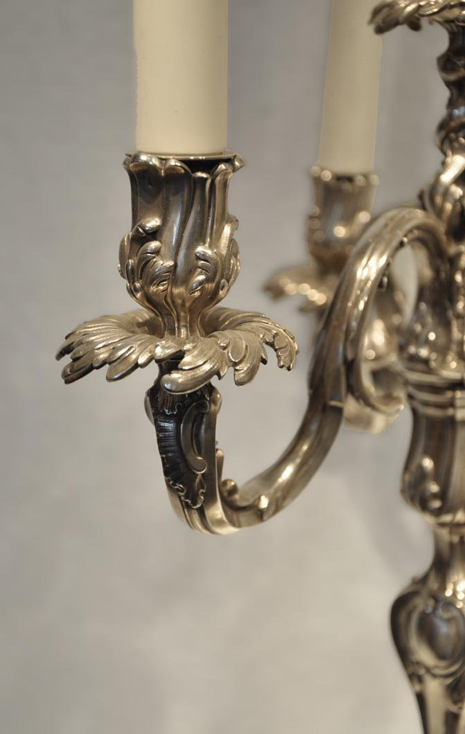 Exceptional Pair Of Louis XV Style Silver Candlesticks By Boin-taburet-photo-4