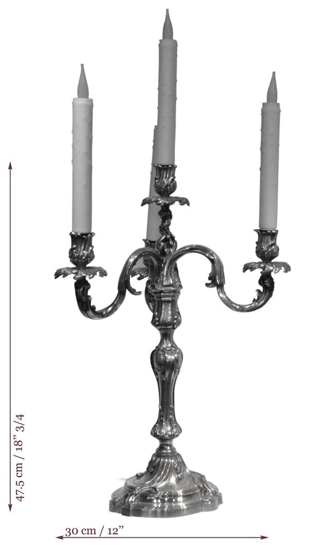 Exceptional Pair Of Louis XV Style Silver Candlesticks By Boin-taburet-photo-3