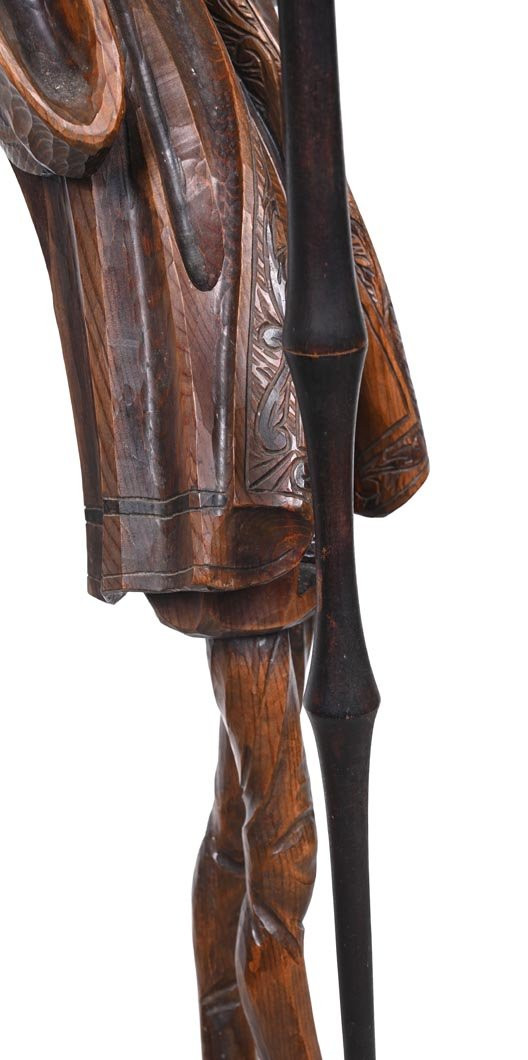 Don Quichotte, sculpture en bois sculpté, art populaire, XXe siècle-photo-1