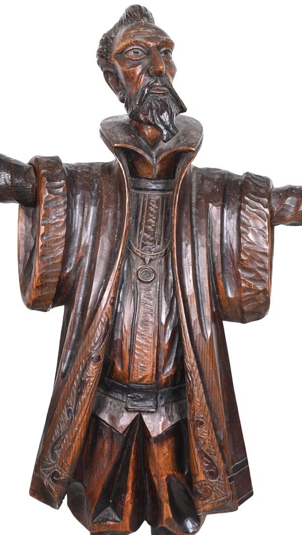 Don Quichotte, sculpture en bois sculpté, art populaire, XXe siècle-photo-3