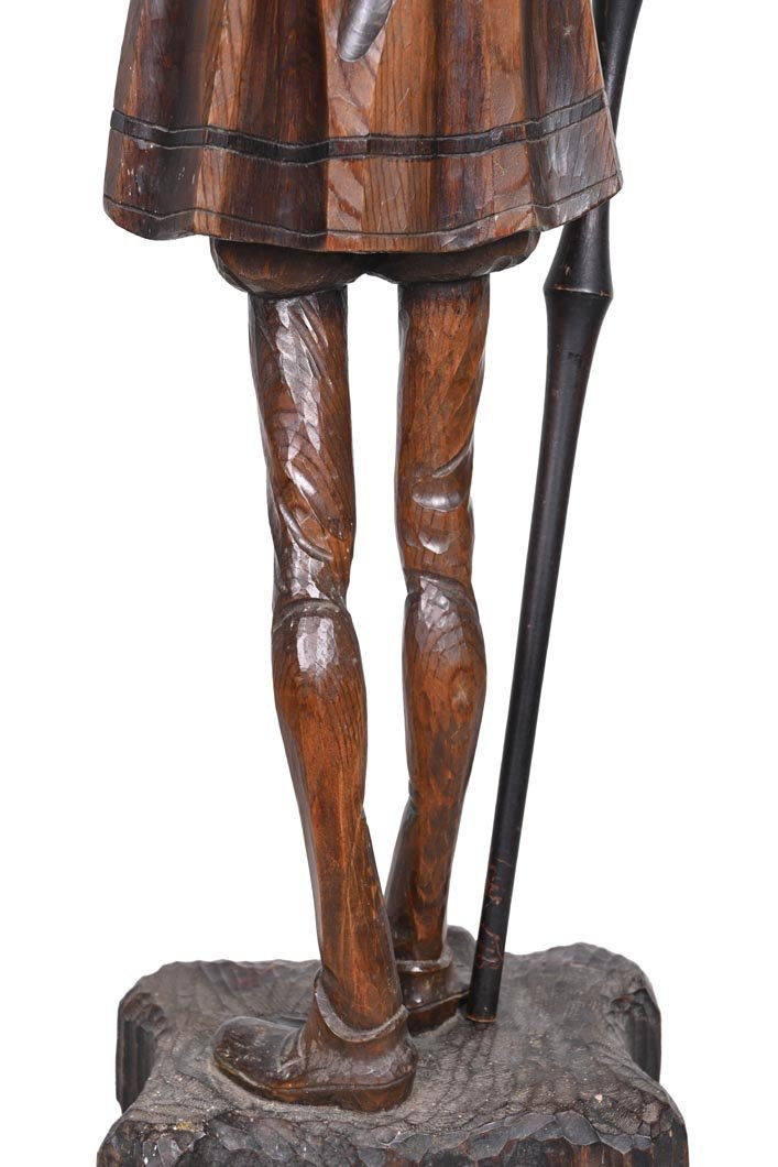 Don Quichotte, sculpture en bois sculpté, art populaire, XXe siècle-photo-4