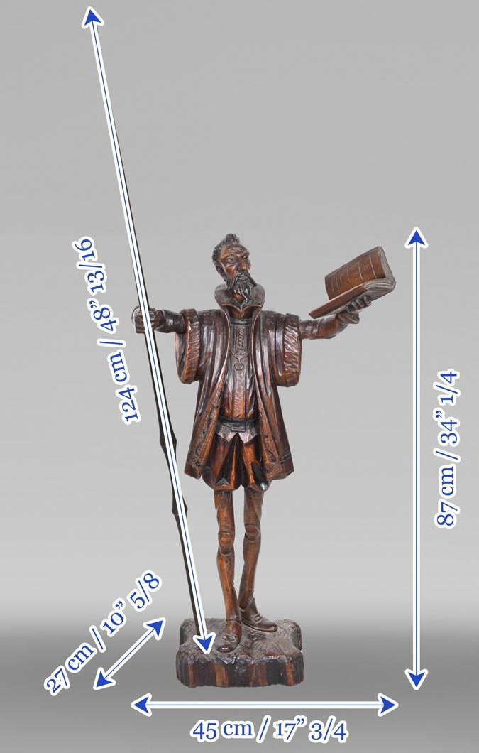Don Quichotte, sculpture en bois sculpté, art populaire, XXe siècle-photo-8