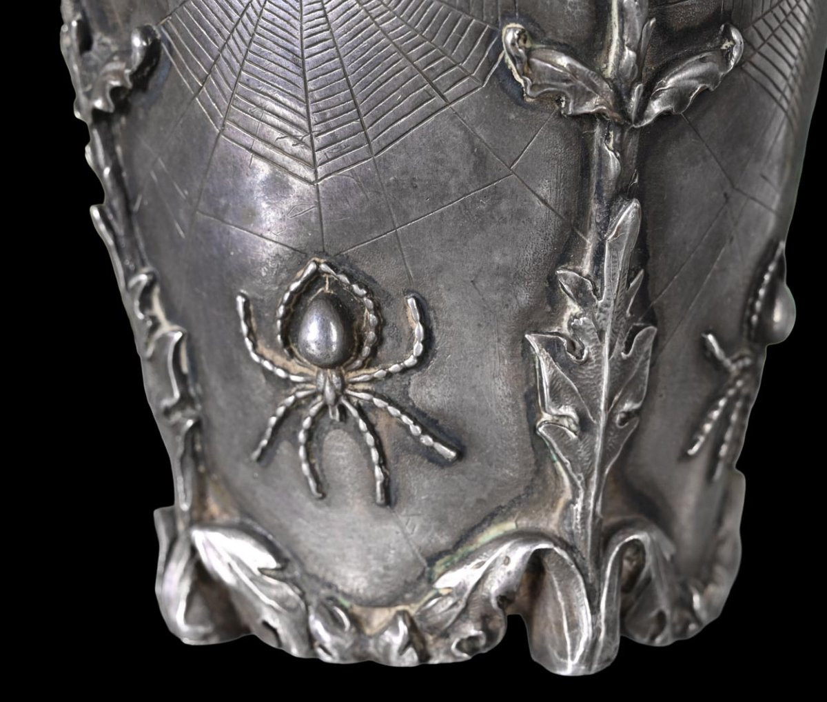 Small Art Nouveau Vase With Spiders And Thistles-photo-1