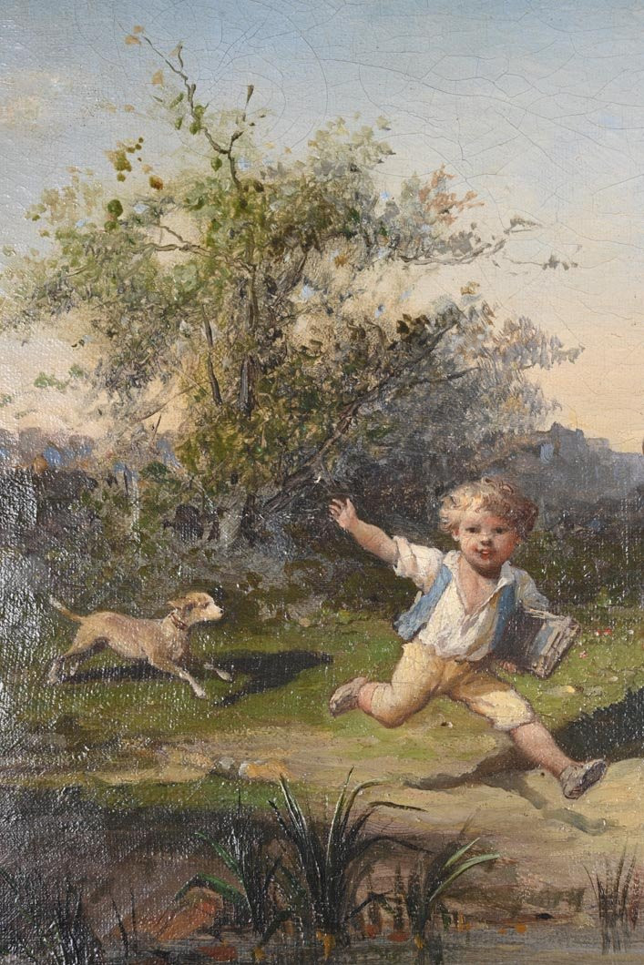 François Lanfant De Metz (1814-1892) - Retour d'école-photo-4