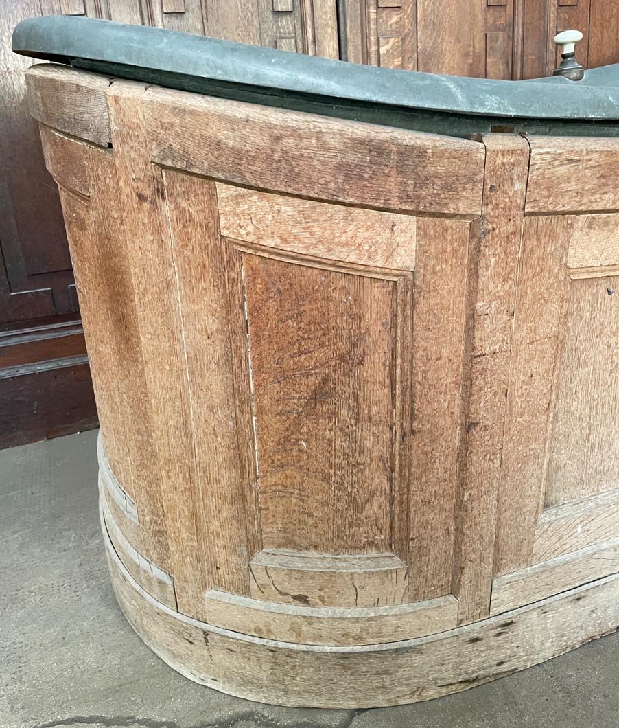 Zinc And Wood Veneer Bathtub-photo-2
