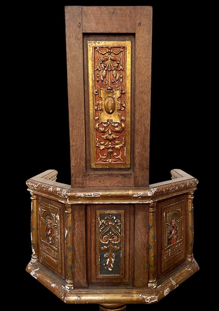 Renaissance Swivel Armchair With Polychrome Decoration-photo-1