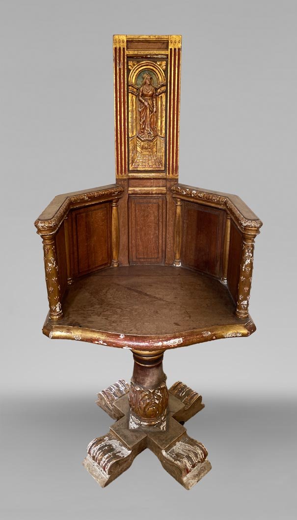 Renaissance Swivel Armchair With Polychrome Decoration