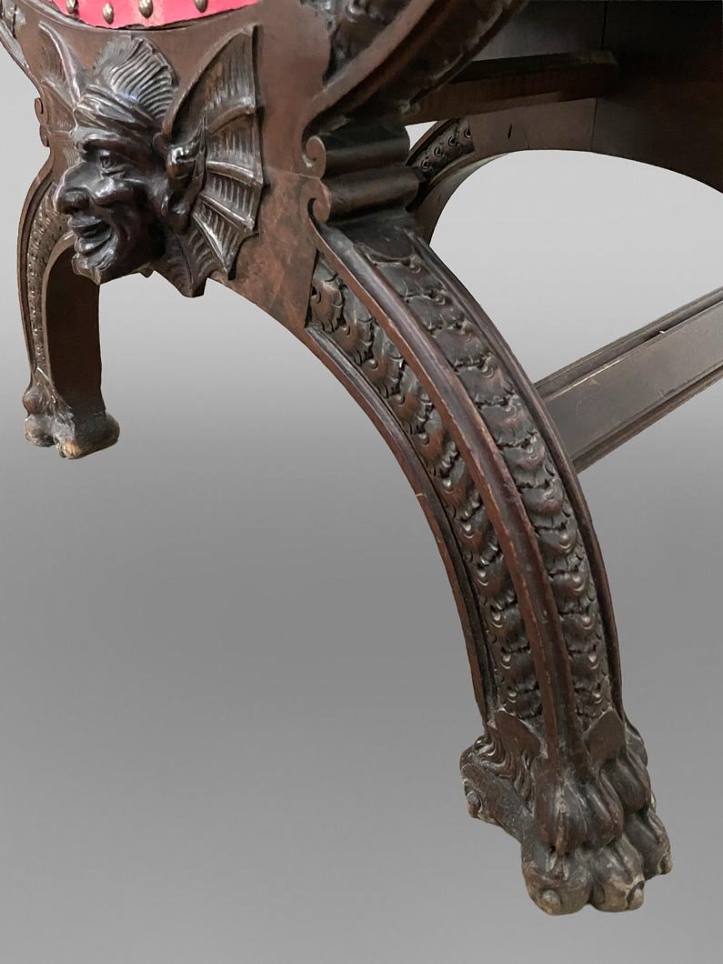 Neo-renaissance Walnut Armchair-photo-7