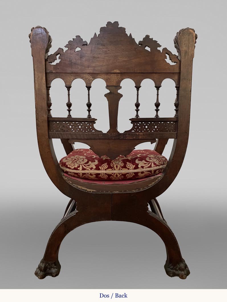 Neo-renaissance Walnut Armchair-photo-8