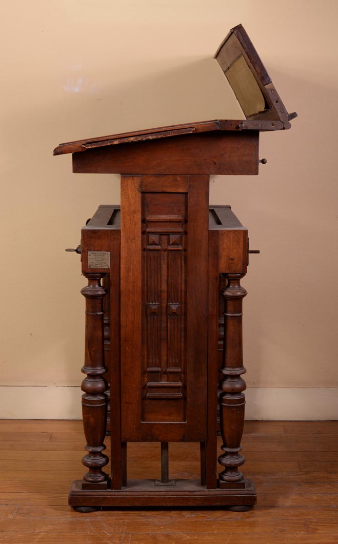 Architect's Desk By Féret, Walnut Mechanical Table, Circa 1889-photo-3