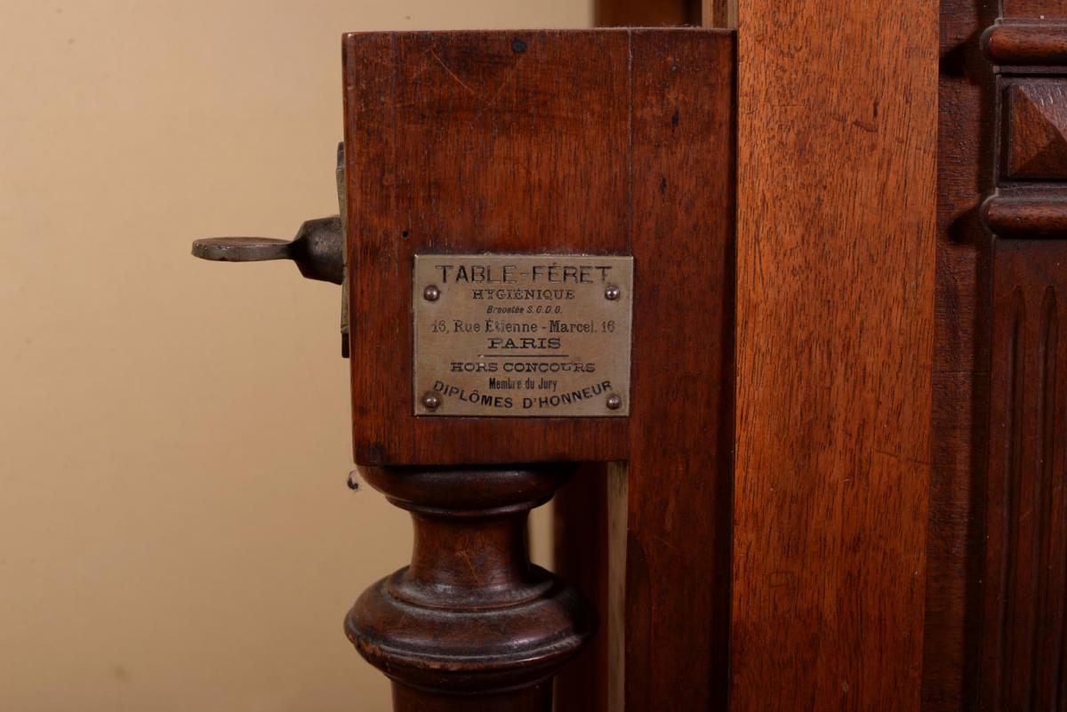 Architect's Desk By Féret, Walnut Mechanical Table, Circa 1889-photo-4