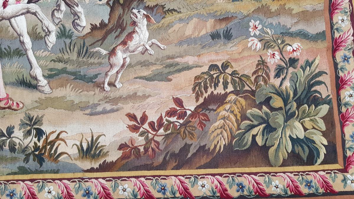 Aubusson Tapestry, Hunting Scene, 1900-photo-4