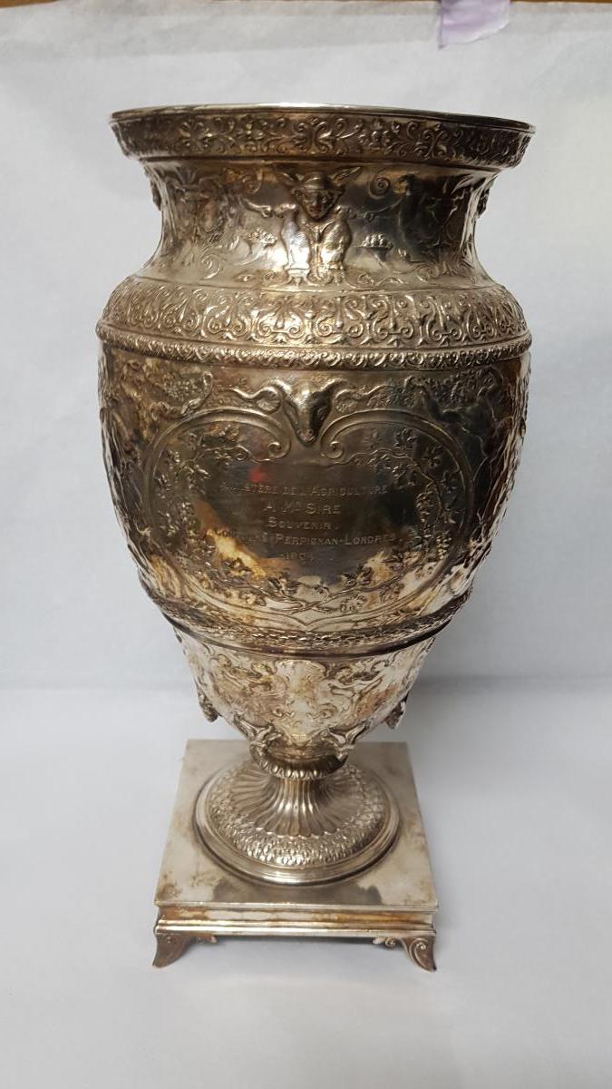 Christofle Silver Metal Vase-photo-1