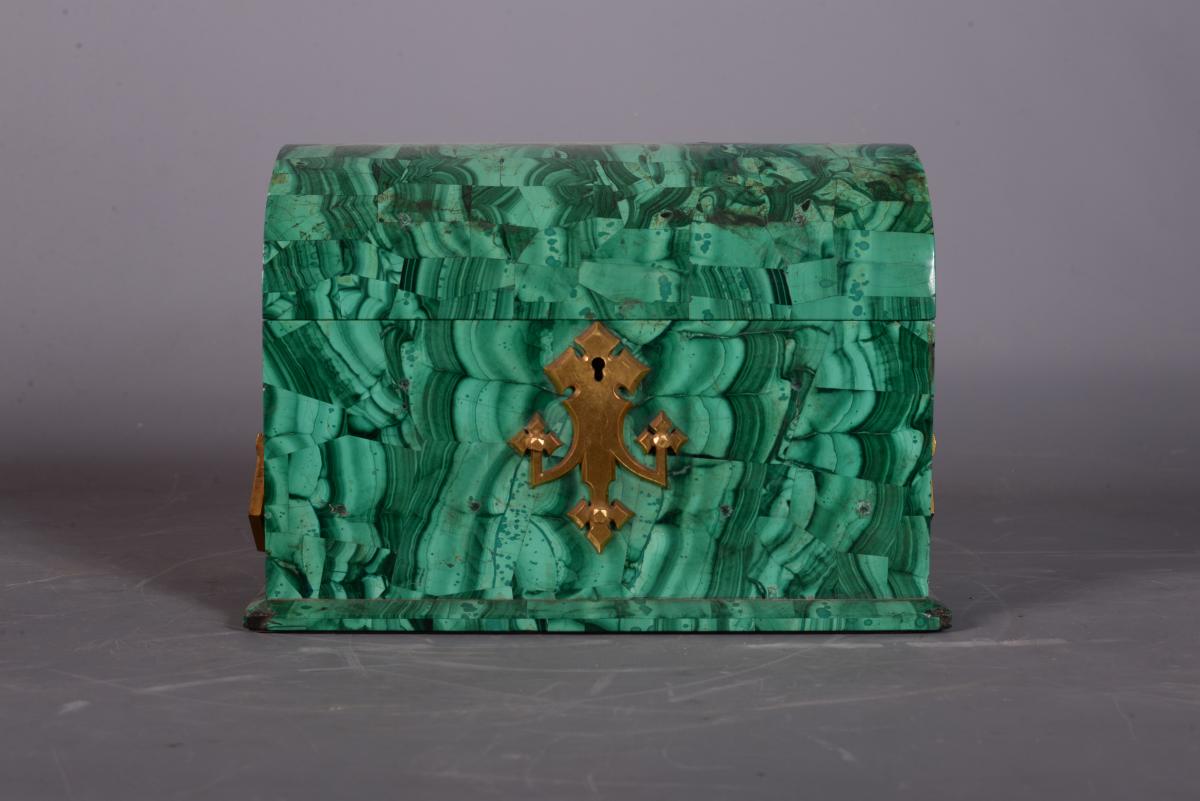 Box Bombed Malachite Russia End XIXth Century