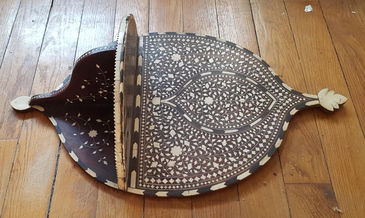 Console d'Applique Vizagapatam En ébène Et Incrustation d'Ivoire, XIXème Siècle-photo-4