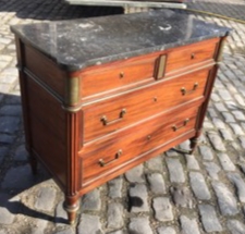 Louis XVI Commode Mahogany And Plating Mahogany, Eighteenth Century.