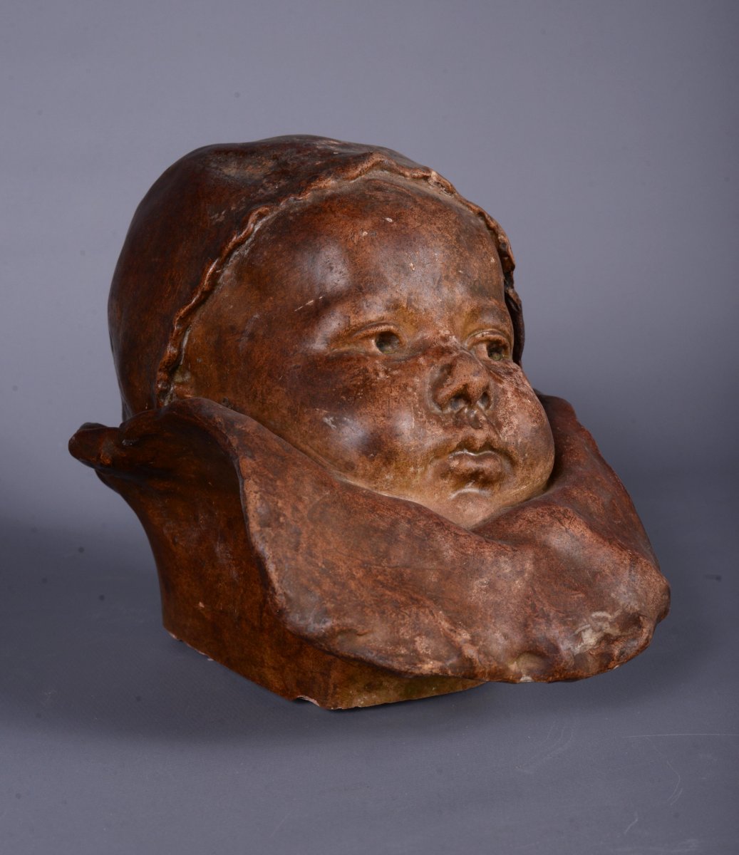 Plaster Of A Baby Face By Jean Carriès 