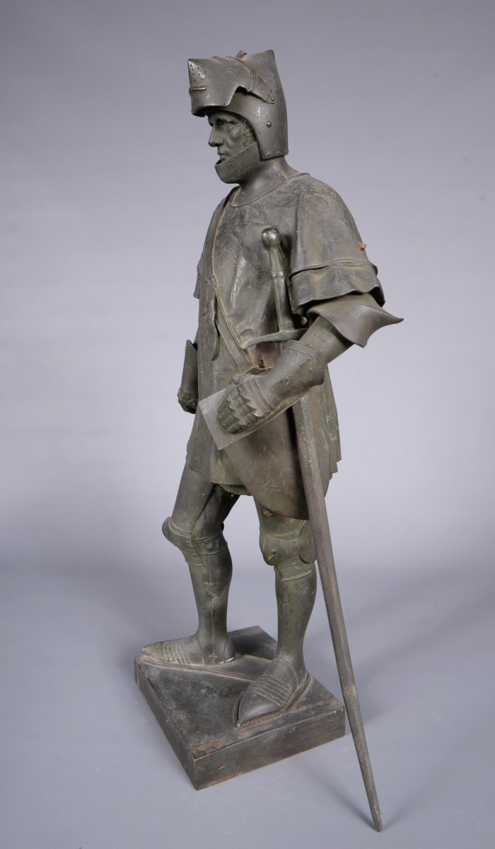 Chef modèle en Bronze représentant Du Guesclin-photo-2