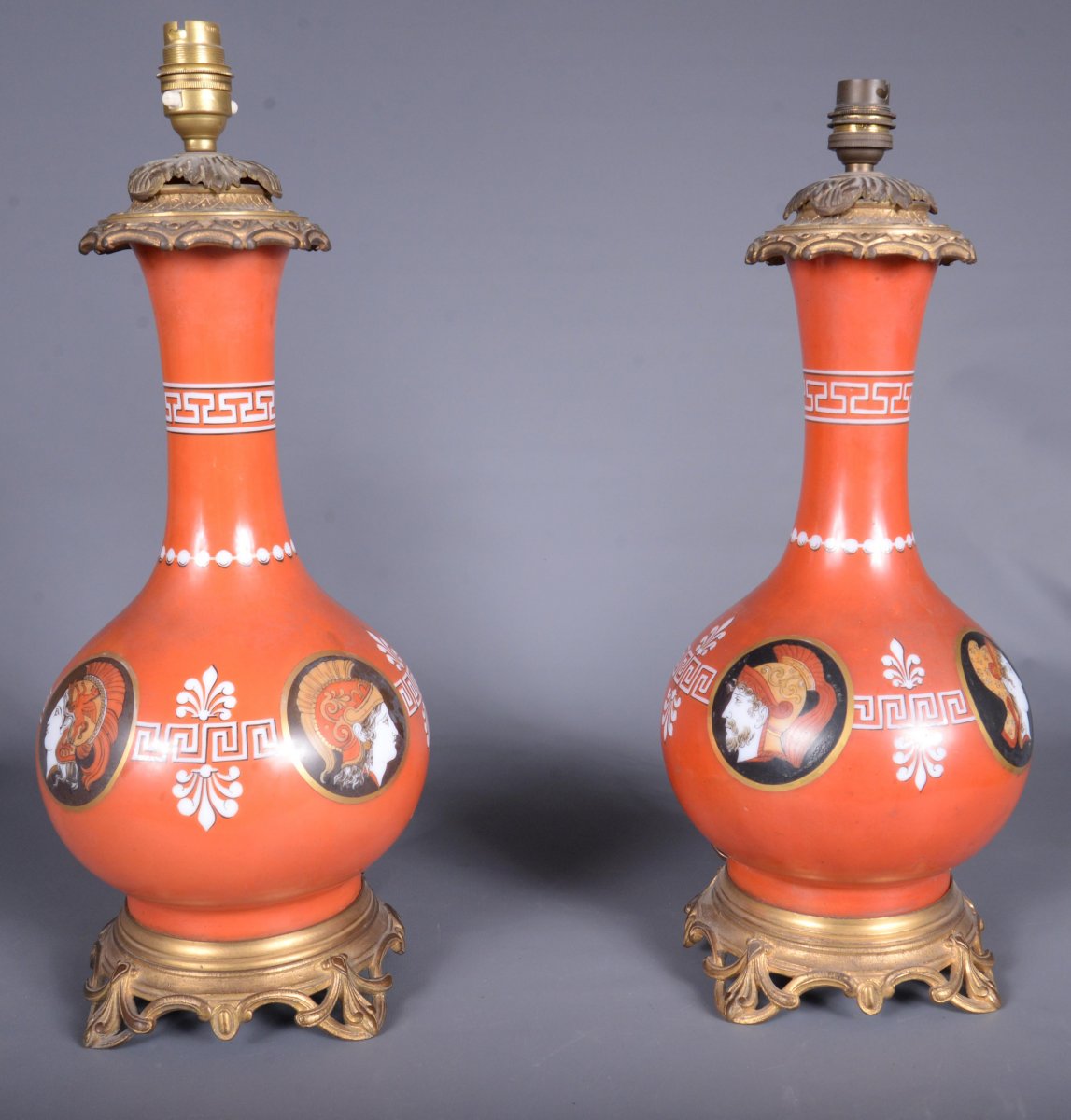 Pair Of Old Electrified Lamps