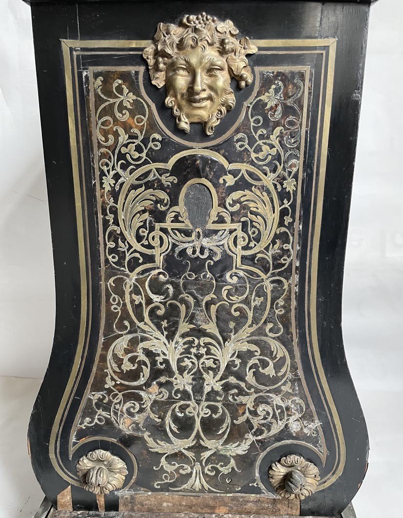 Napoleon III Blackened Wood Base In Marquetry In The Taste Of Boulle-photo-2