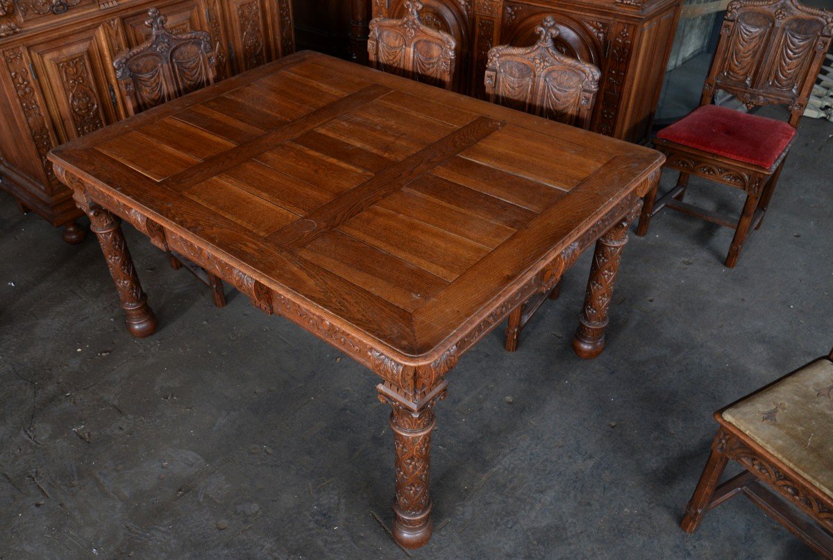 Neo-renaissance Oak Dining Room-photo-4