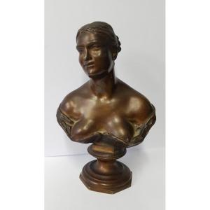 Bust Of Woman In Bronze