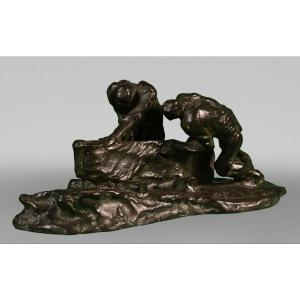 Victor Demanet, Quarrymen Roulant Une Pierre