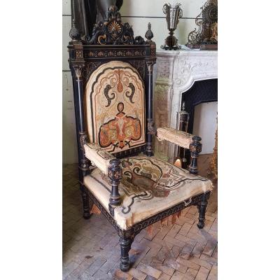 Fauteuil Garnit De Tapisserie Au Petit Point Anglo-Indien