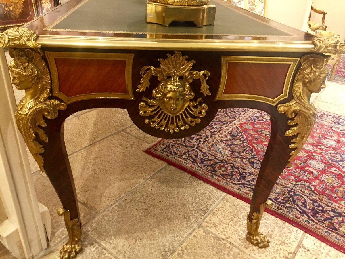 Bureau Plat De Style Louis XV Napoléon III -photo-3