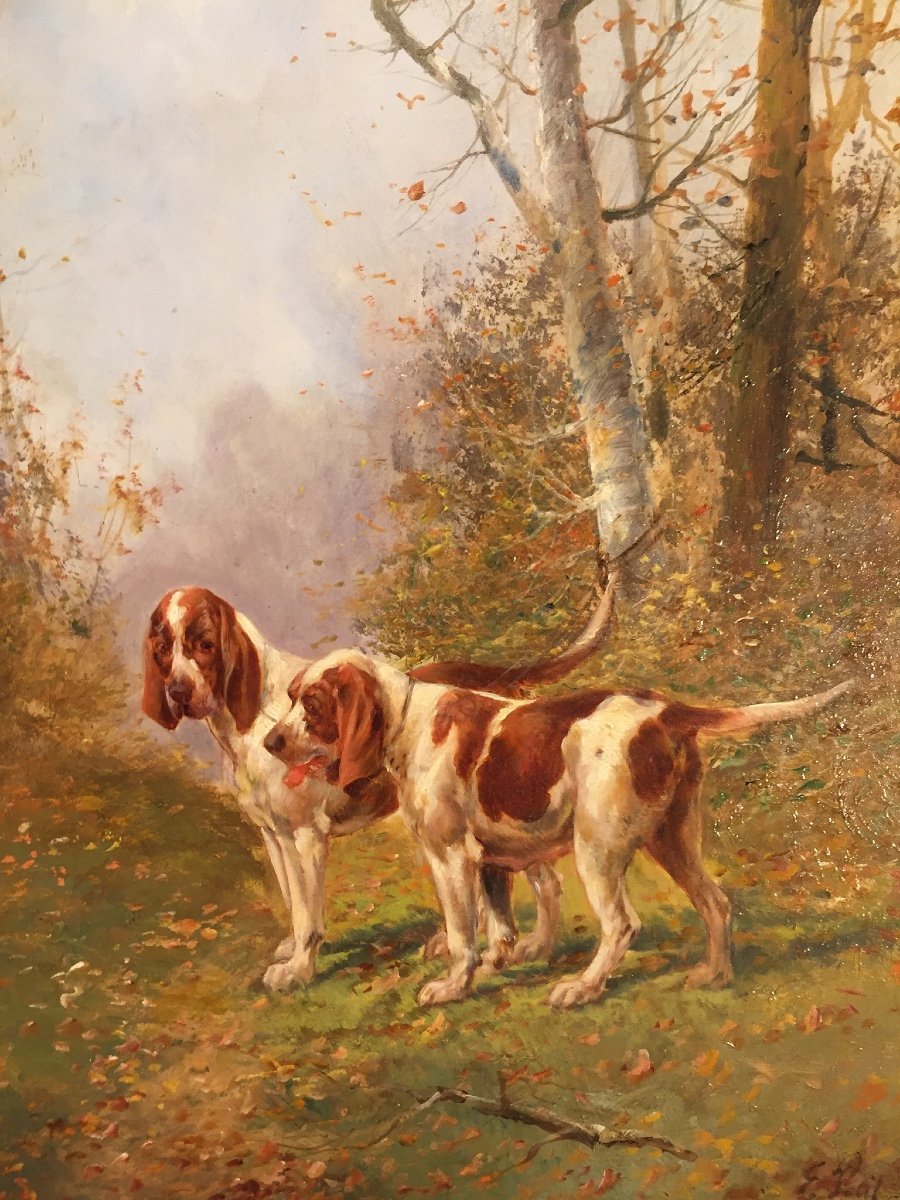 Chiens De Chasse Par Eugène Petit (1839 - 1886)-photo-2