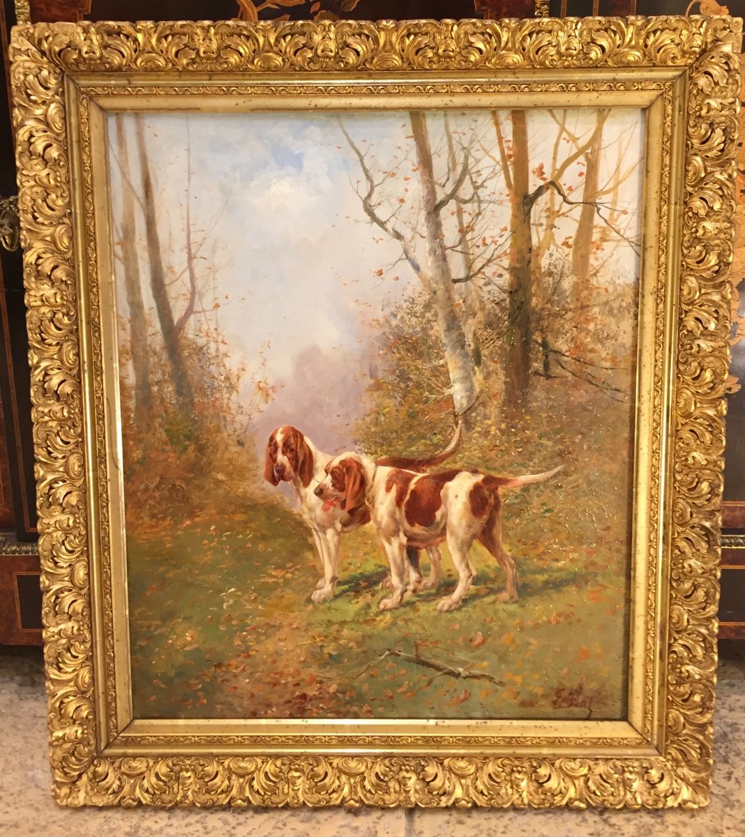 Chiens De Chasse Par Eugène Petit (1839 - 1886)